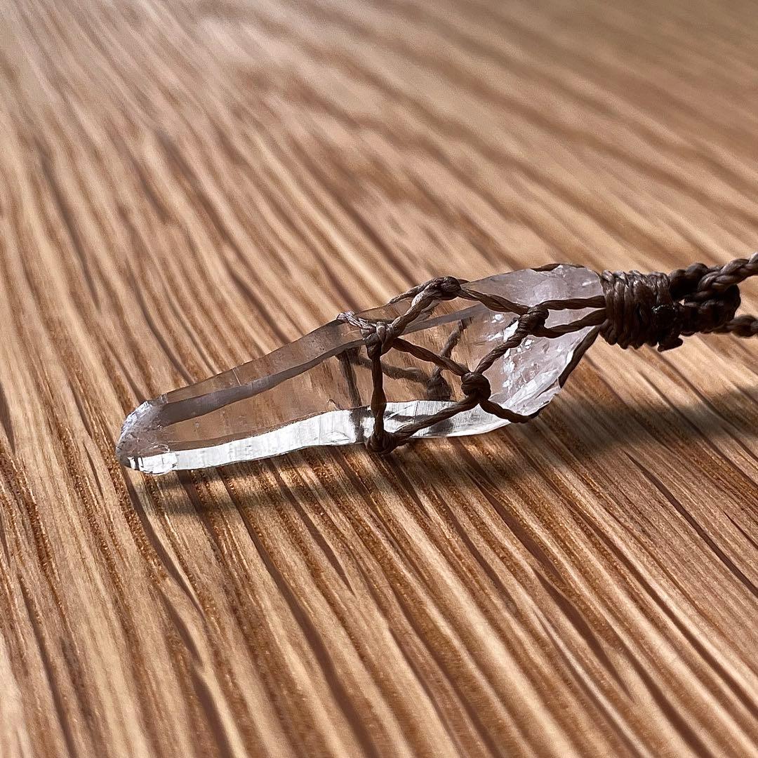 ヒマラヤ水晶 ＊ マクラメペンダント ネックレス 43