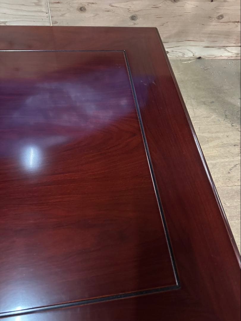 和風 座卓 ローテーブル 120×90cm 彫刻脚 漆風ブラウン