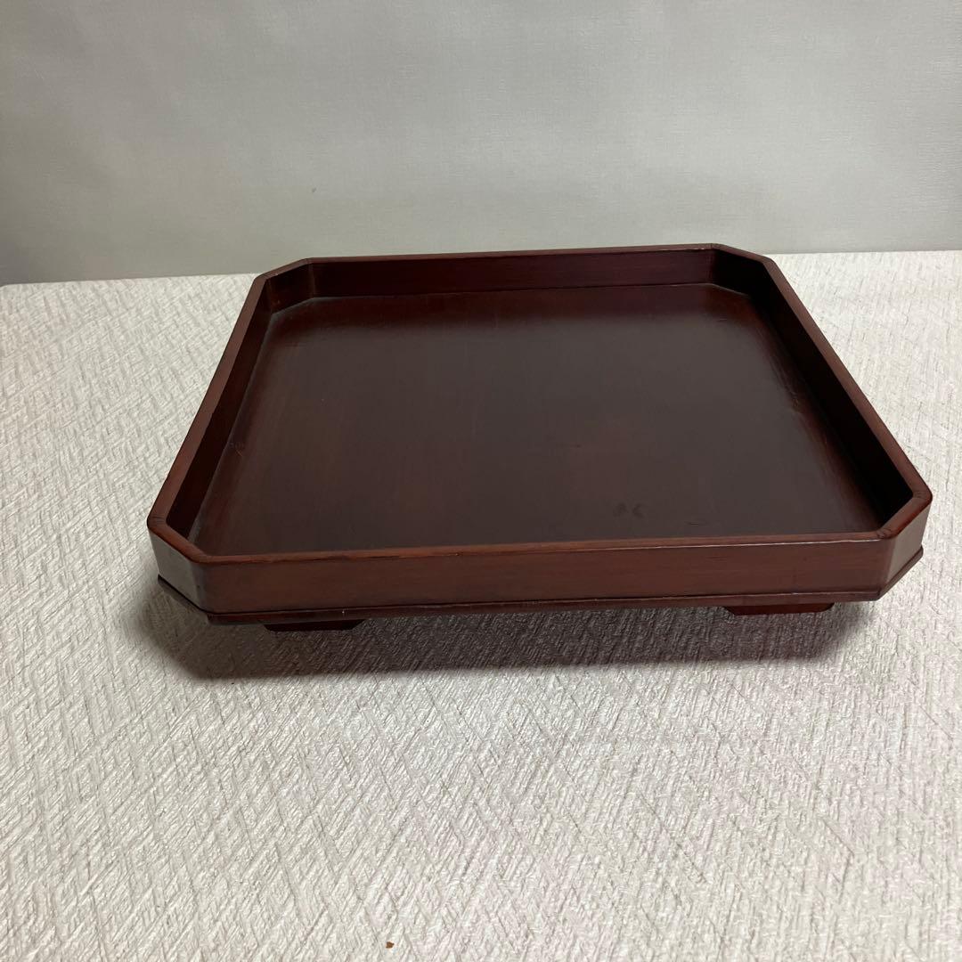 木製 八角形 塗り膳 茶色　12個