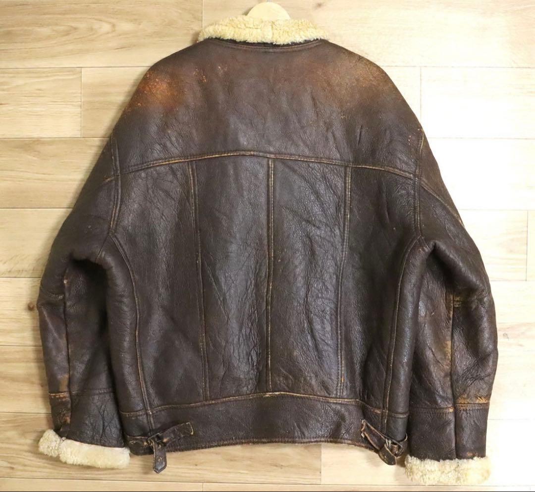 ムートンジャケット　B-3タイプ　本革　子羊革　レザージャケット　革ジャン