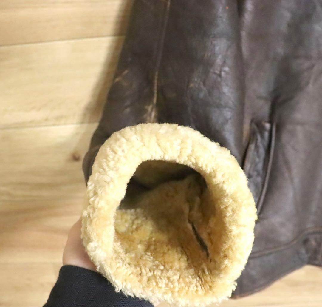 ムートンジャケット　B-3タイプ　本革　子羊革　レザージャケット　革ジャン