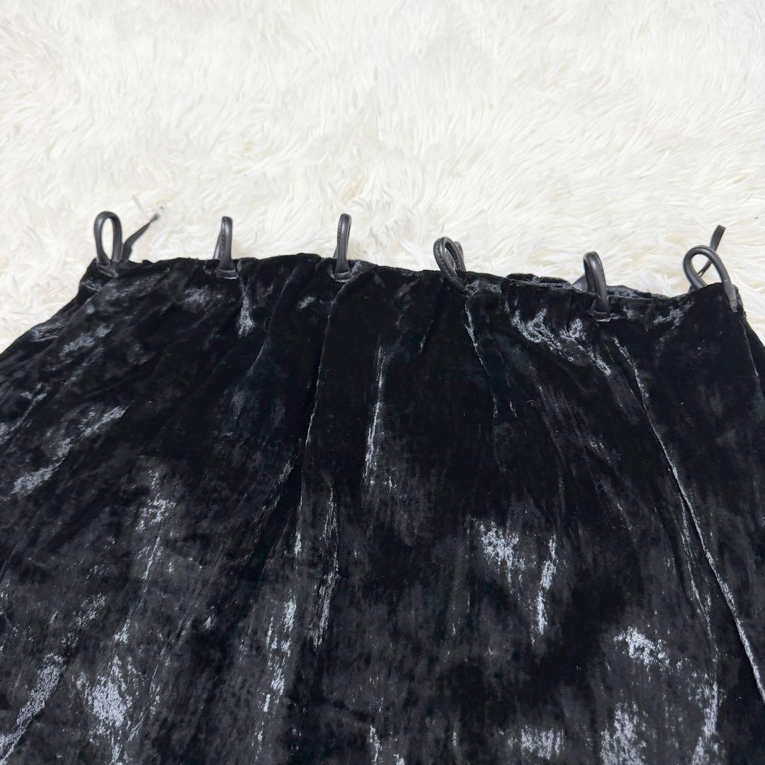 美品 GUCCI シルク スカート 膝丈 ベロア L ブラック イタリア製