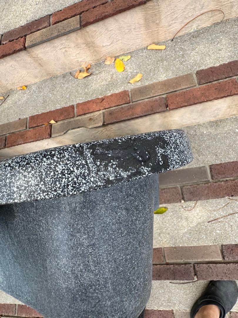 ひょうたん池 みかげ調 プラ池 中古 グレー