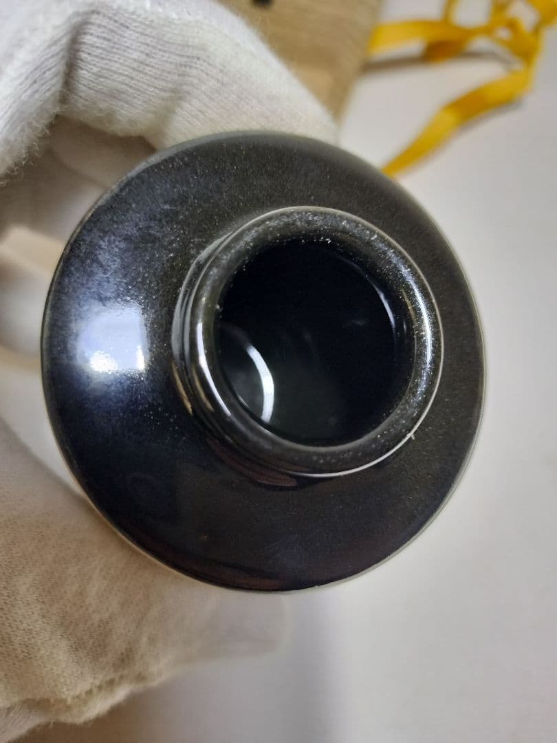 新品未使用 平安 景雲 仁清写鱗文茶入 共箱 仕覆 茶道具 手塚景雲 京焼