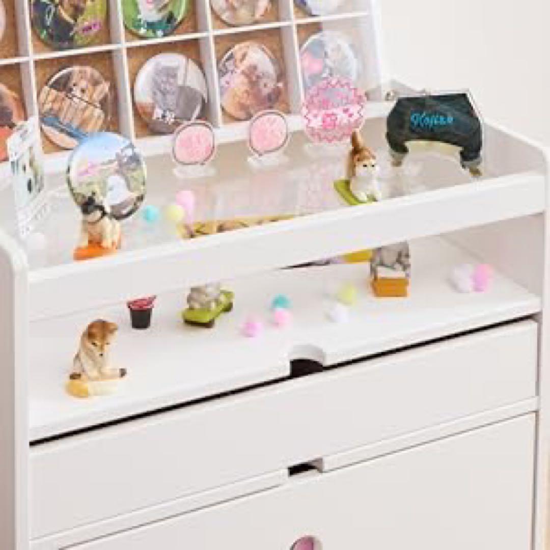 upside DO 推し活収納 iru イル 缶バッジ収納チェスト ホワイト 棚