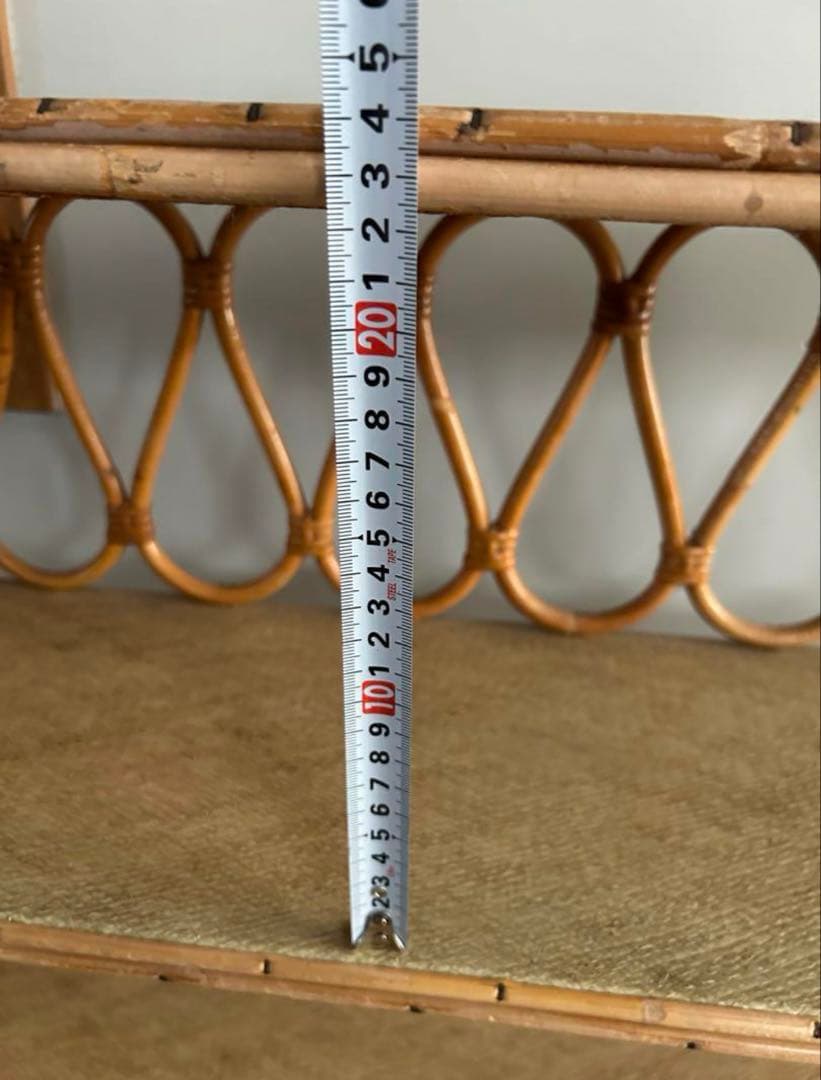 フランスアンティークラタン4段オープンシェルフ