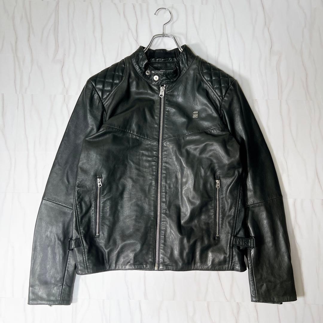 G-STAR RAW シングルライダース ロゴプレート ブラウン US M