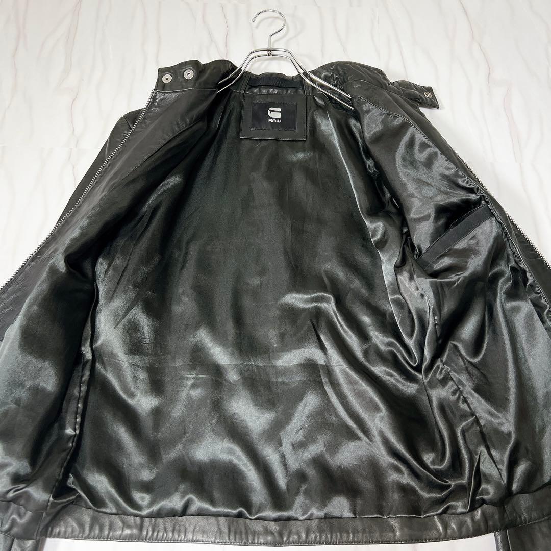 G-STAR RAW シングルライダース ロゴプレート ブラウン US M