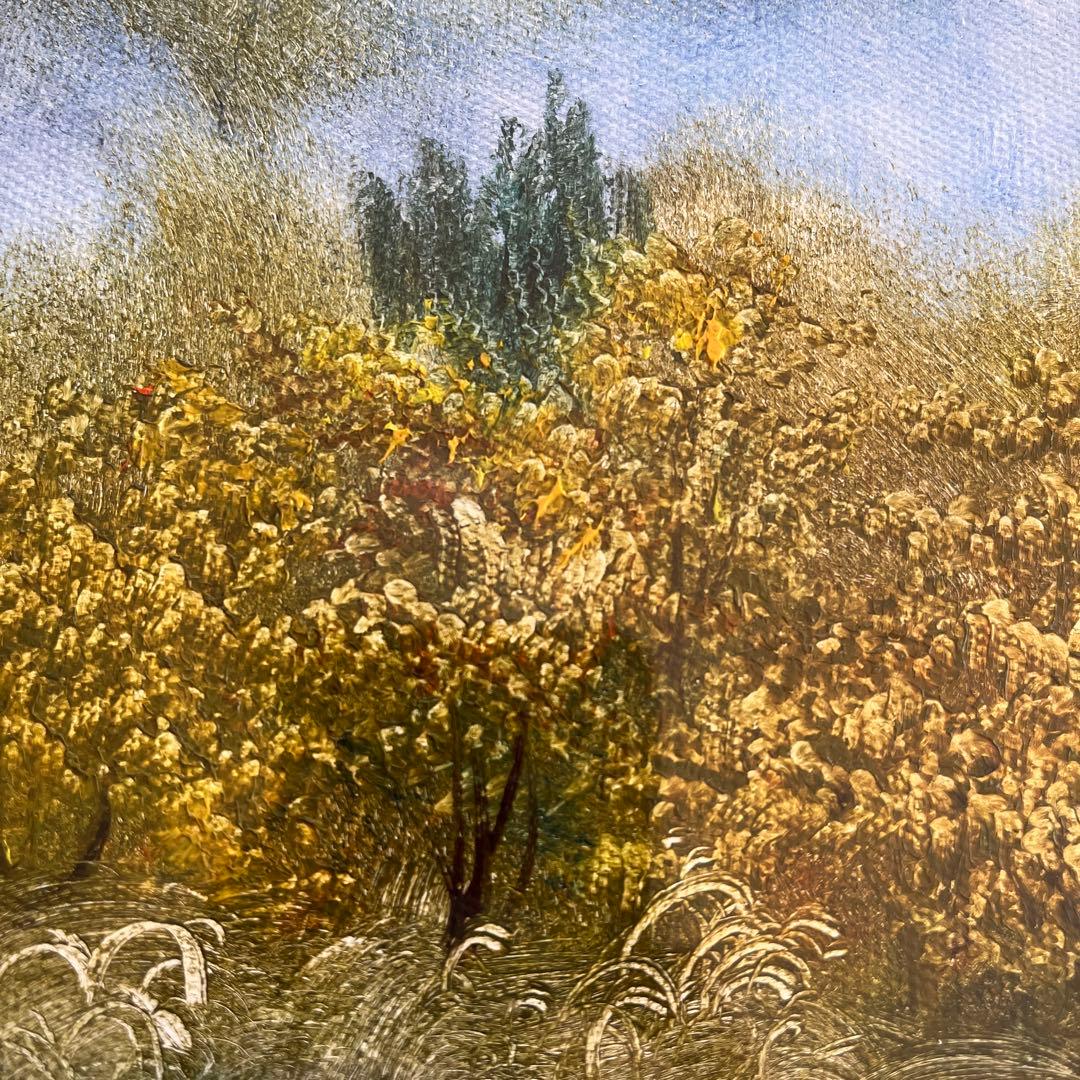 絵画　【山々の水に満たされ貯まりゆく】