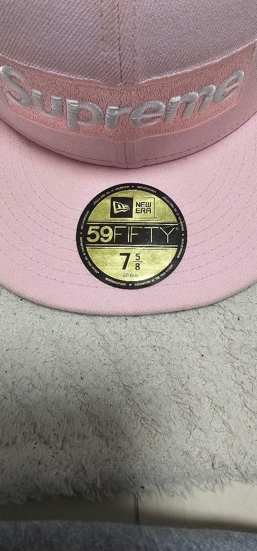Supreme ピンクボックスロゴ59fifty 5/8 値下げ中