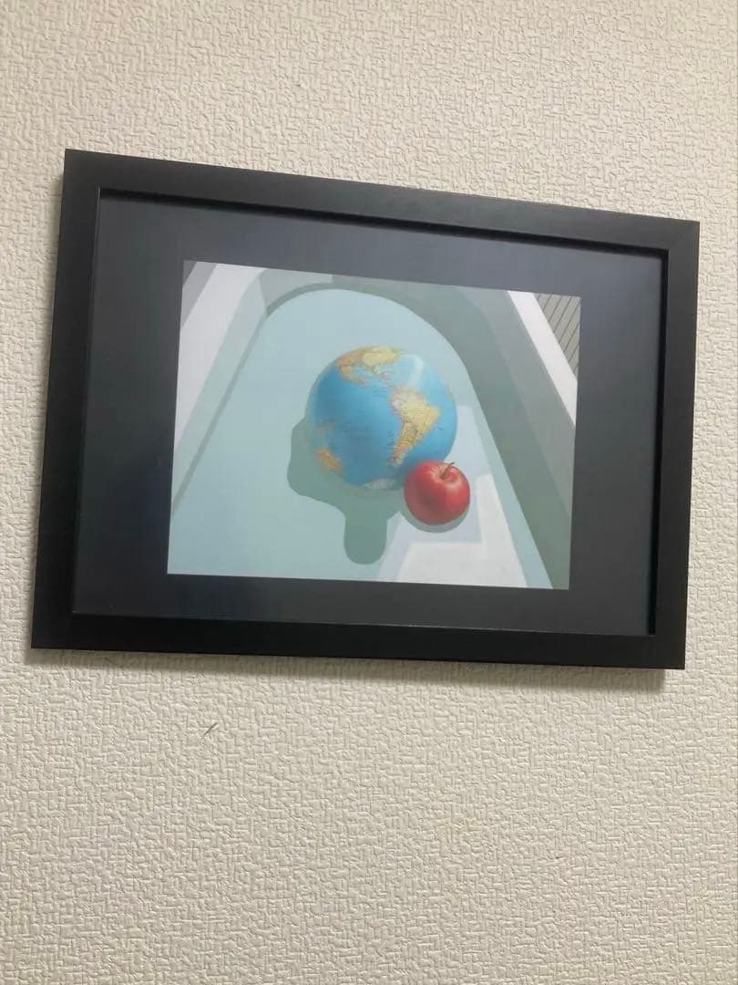 『バスタブの中の地球と林檎の静物』 A4 アート　ポスター　一点物　インテリア