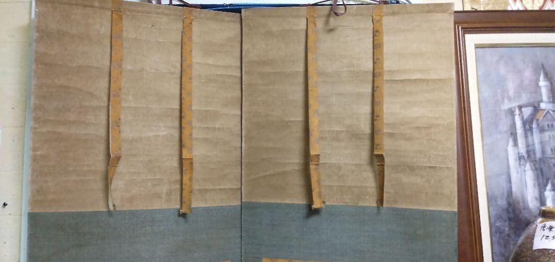 掛軸肉筆山水真筆です狩野探信と思います