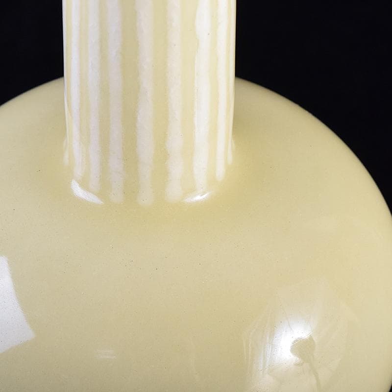 七宝焼　安藤七宝店　純銀刻印　瓶子型　黄玉釉　花瓶　共箱　M　R8511