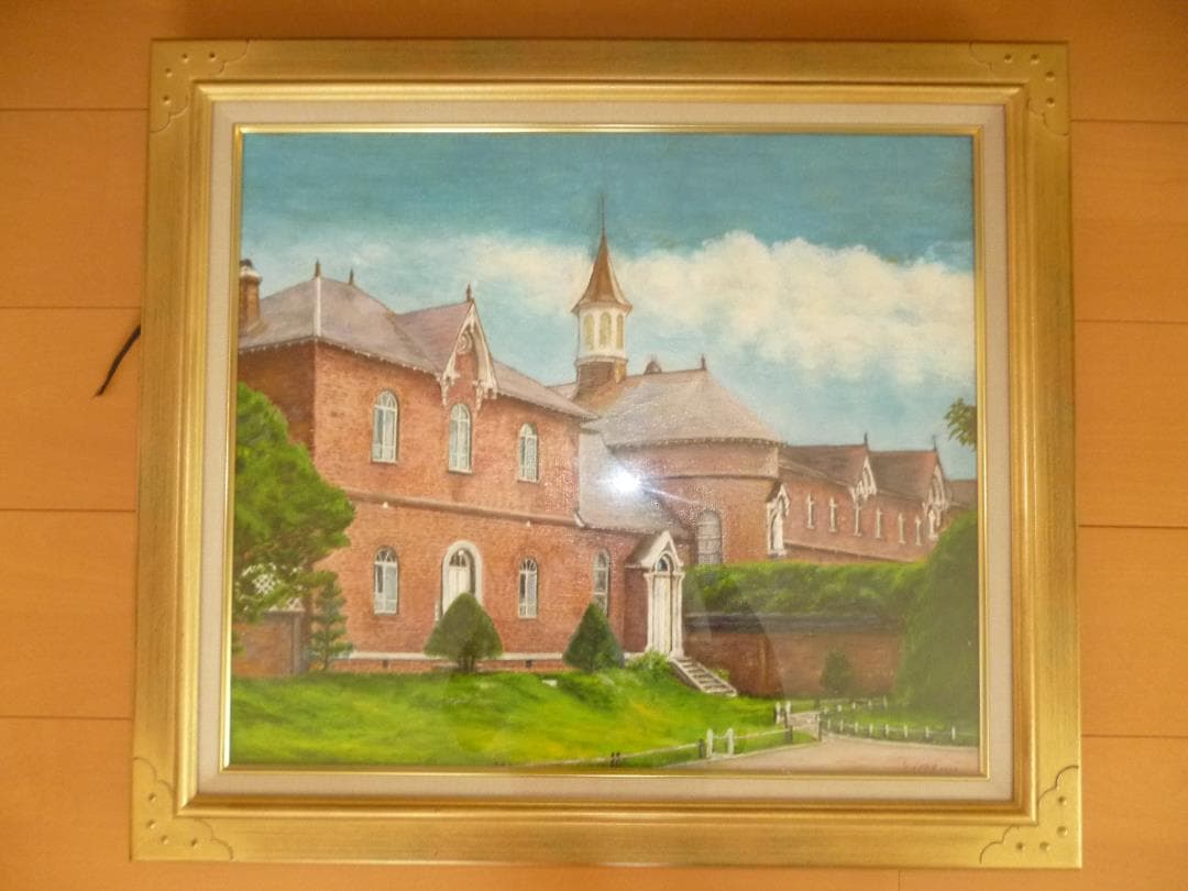 「トラピスチヌ修道院」油絵 原画　肉筆　F10号額付き