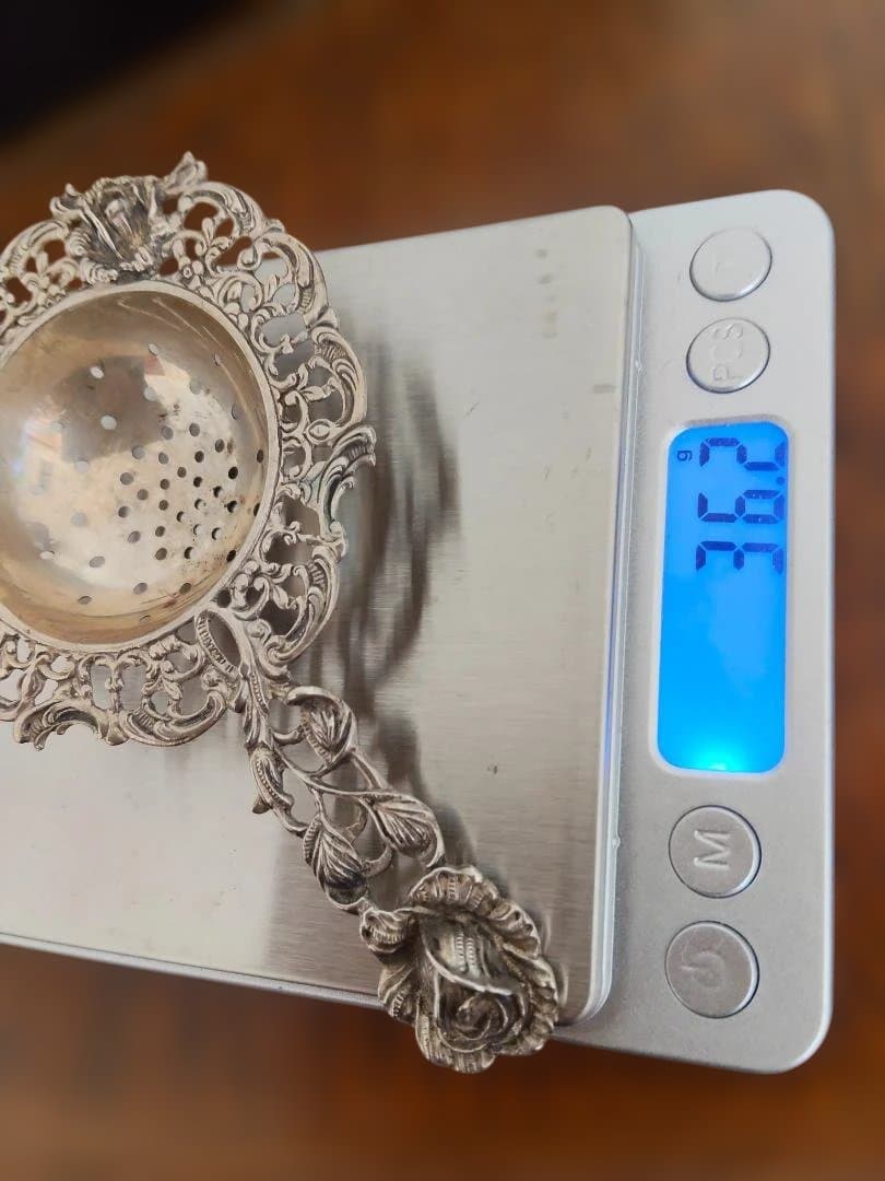 最終価格ヒルデスハイムの薔薇、ティーストレーナー、美品、稀少品、８３５シルバー