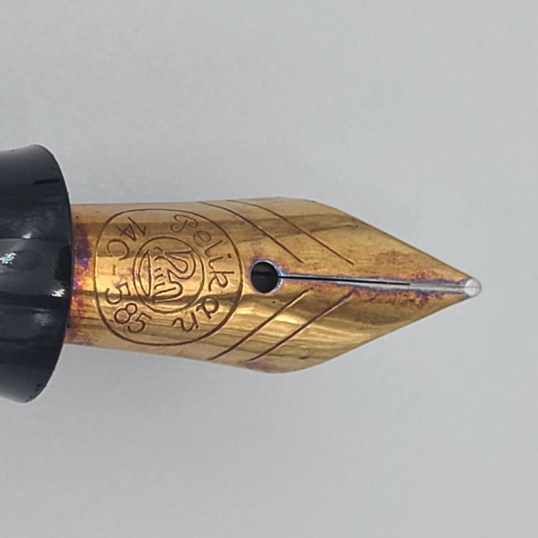 ペリカン万年筆　400nn　ストライプ　14K 　緑縞　M