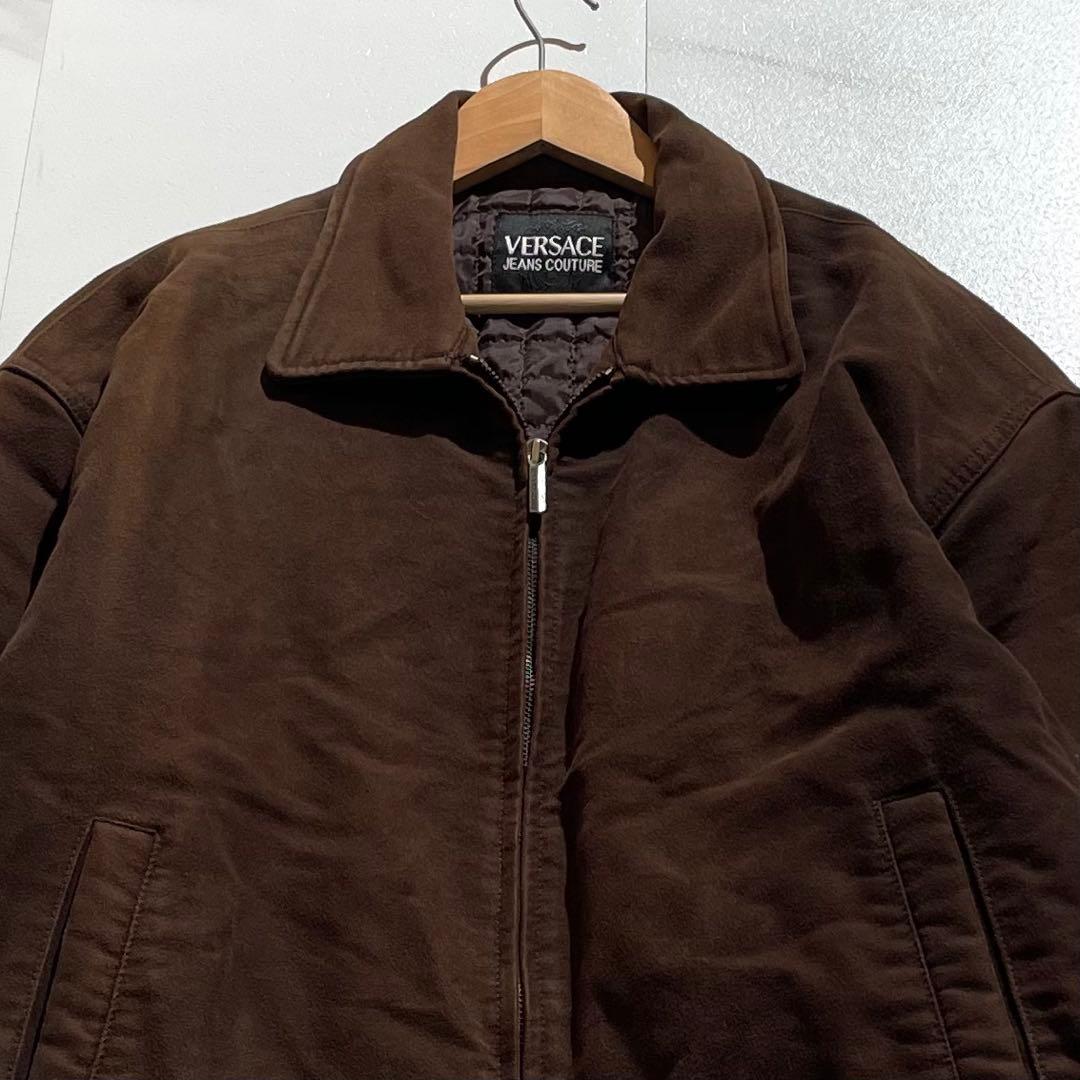 入手困難✨ ヴェルサーチ ボンバージャケット ブルゾン 背面ロゴ刺繍 ブラウン
