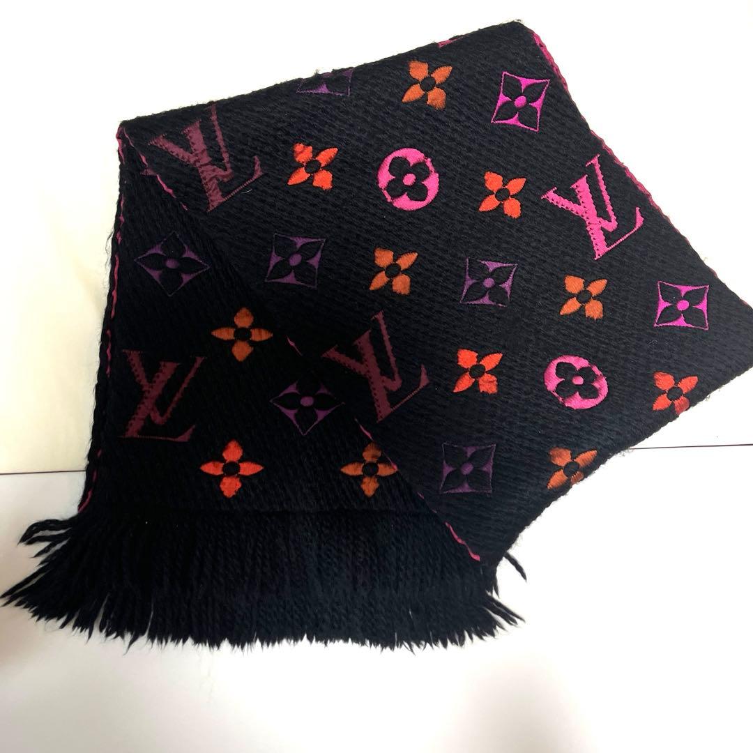【年始お年玉値下】レア！ルイヴィトン マフラー エシャルプ ブラックレインボー