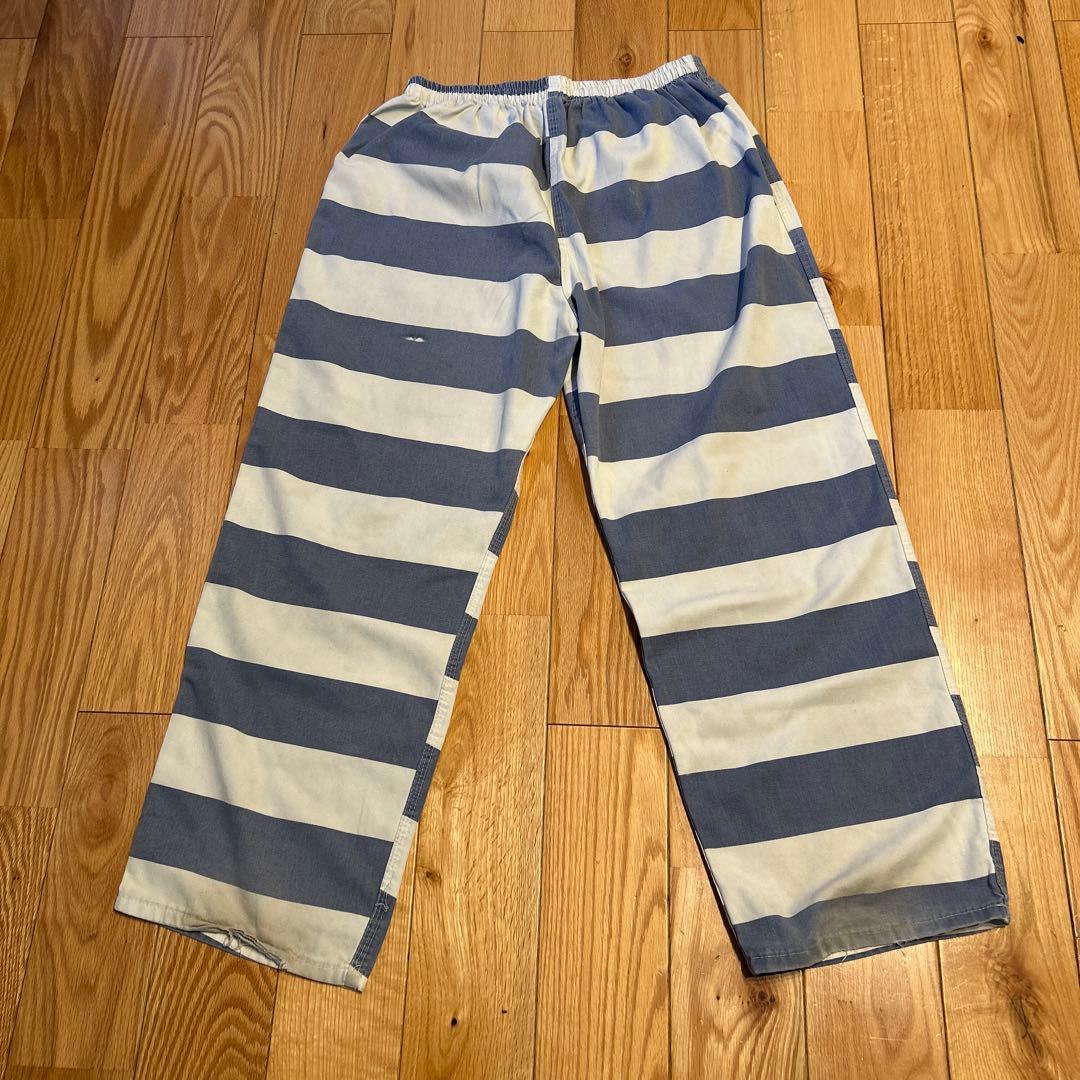 80s ビンテージプリズナーパンツ　prisoner jail 囚人服　ネイビー