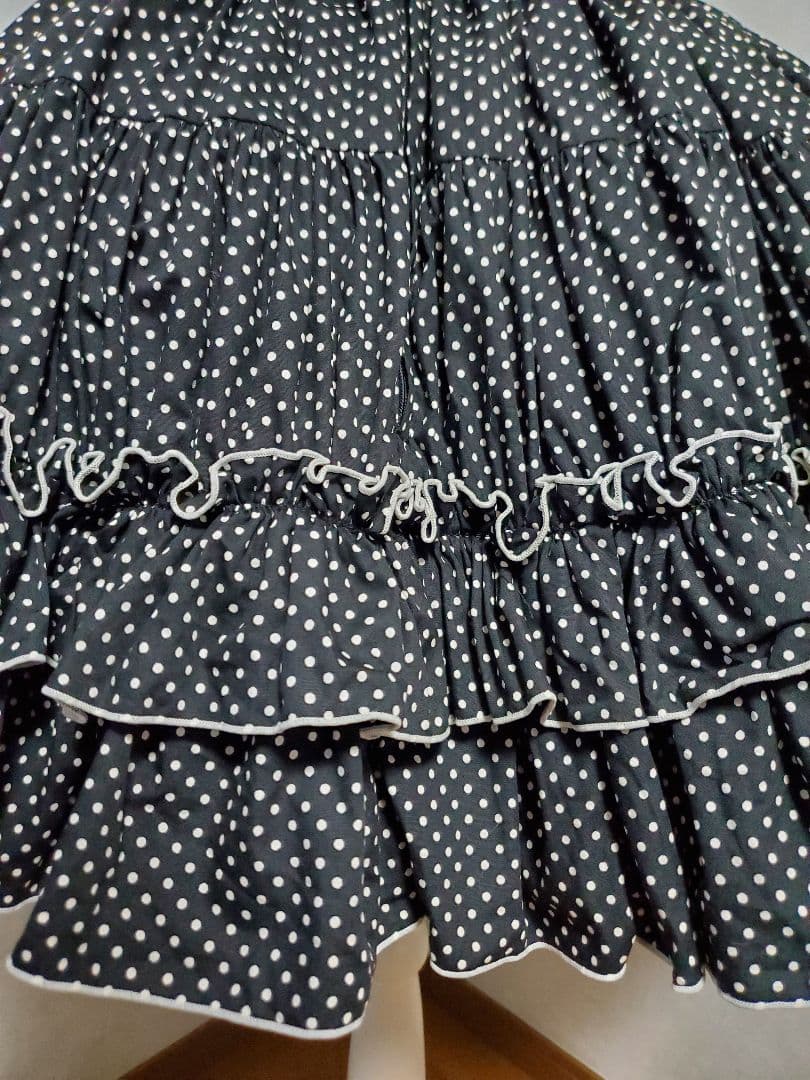 ATELIER-PIERROT ドットコルセットスカート 黒×白