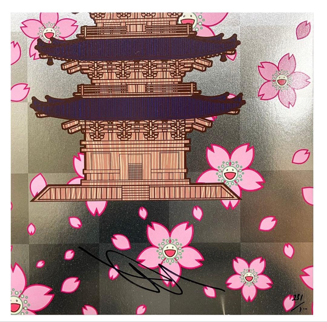 村上隆 京都の舞妓さん 赤に桜 ポスター Takashi Murakami