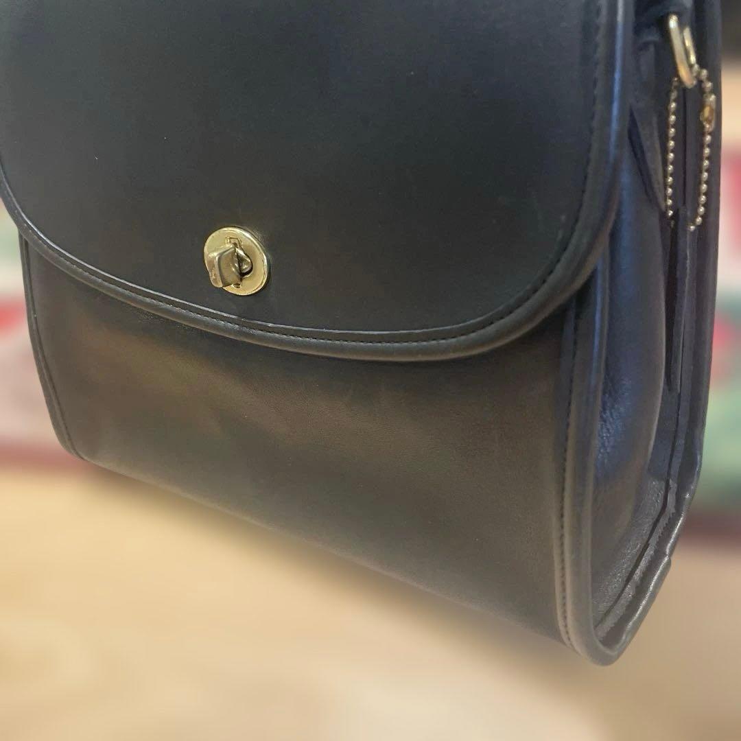 OLD COACH9977レザー ショルダーバッグ 黒　2way ショルダー付
