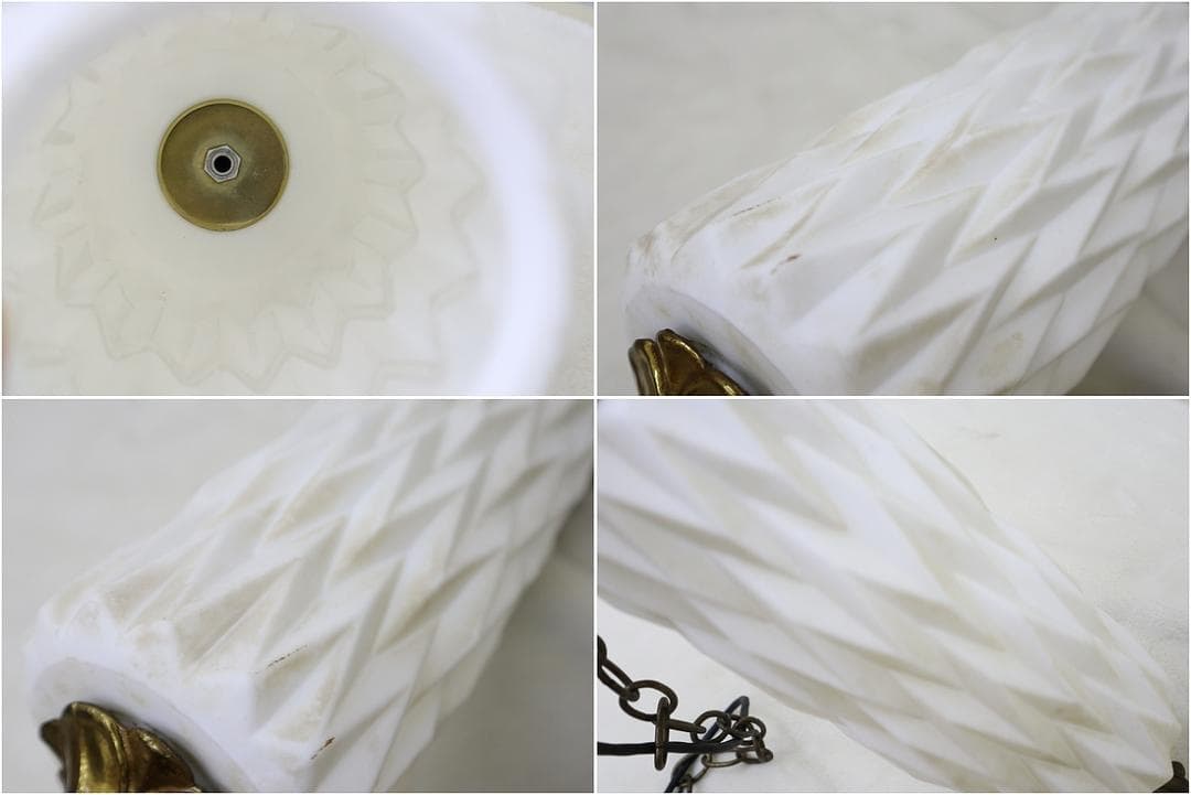 アンティーク調 ガラス ペンダントライト ランプ シェード 真鍮 アールヌーボー