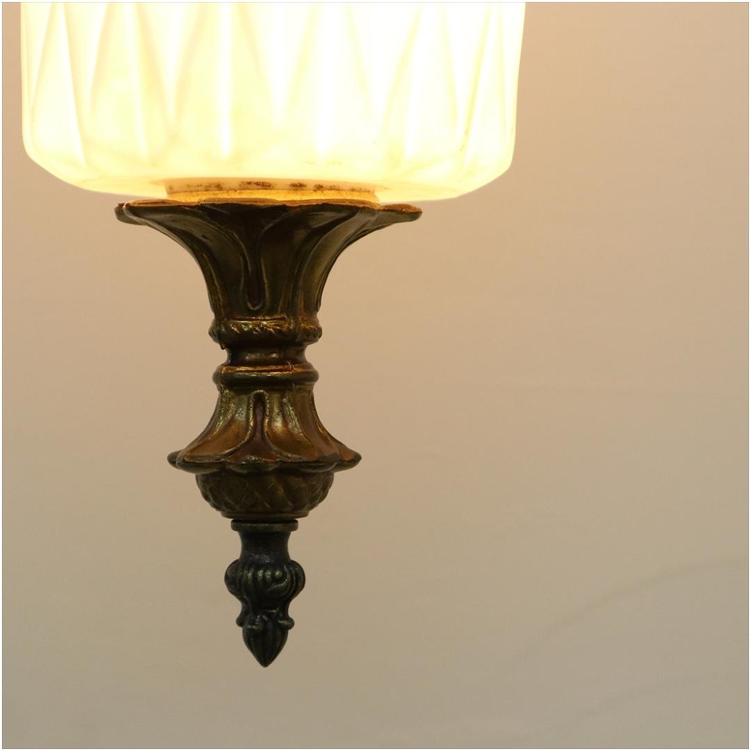 アンティーク調 ガラス ペンダントライト ランプ シェード 真鍮 アールヌーボー