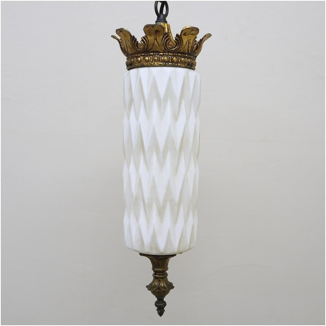 アンティーク調 ガラス ペンダントライト ランプ シェード 真鍮 アールヌーボー