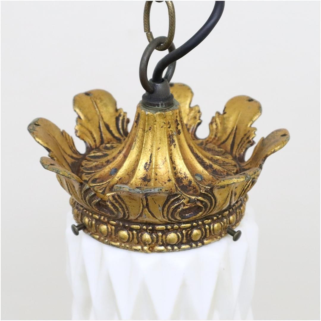 アンティーク調 ガラス ペンダントライト ランプ シェード 真鍮 アールヌーボー