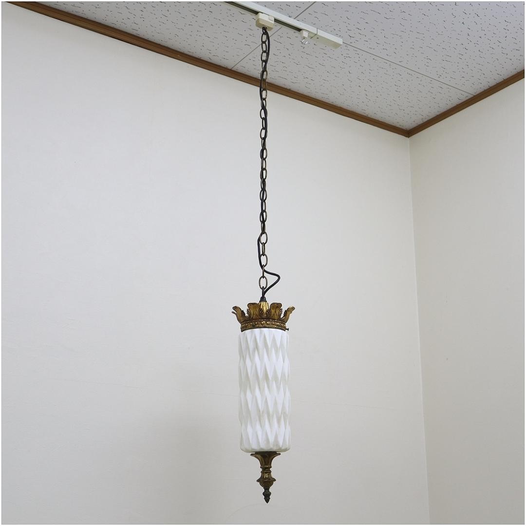 アンティーク調 ガラス ペンダントライト ランプ シェード 真鍮 アールヌーボー