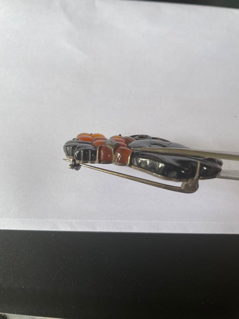 本鼈甲　銀　ブローチ　アンティーク