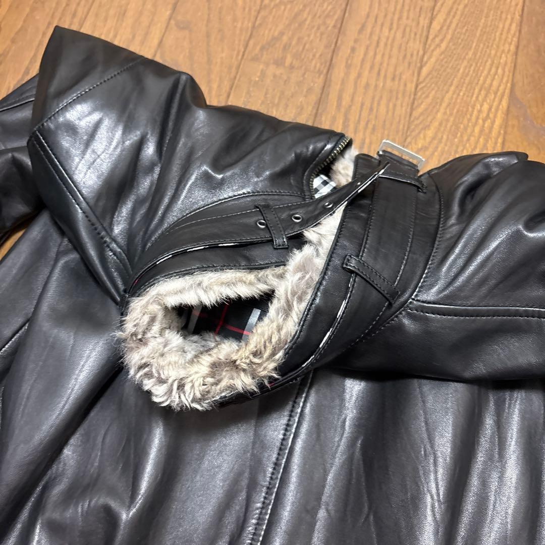 コ*！様 BURBERRY BLACK LABEL シングルライダースジャケット