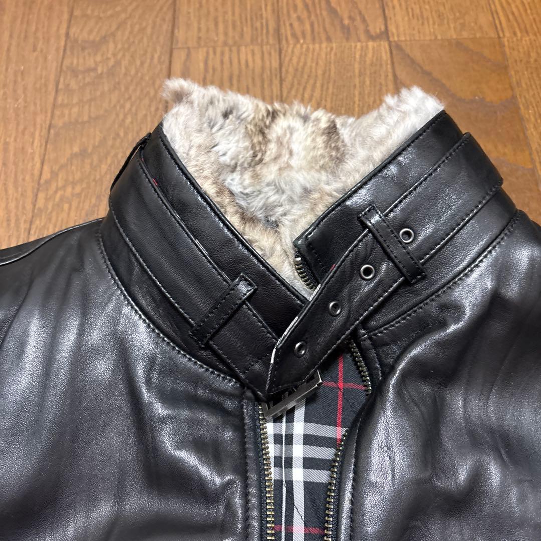 コ*！様 BURBERRY BLACK LABEL シングルライダースジャケット