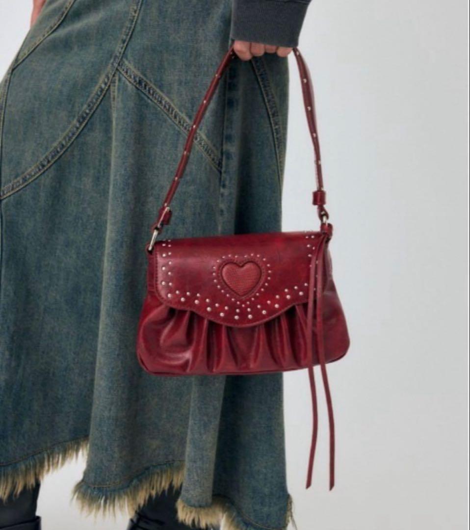 MOUSSY マウジー HEART GATHER STUDS バッグ 赤 y2k