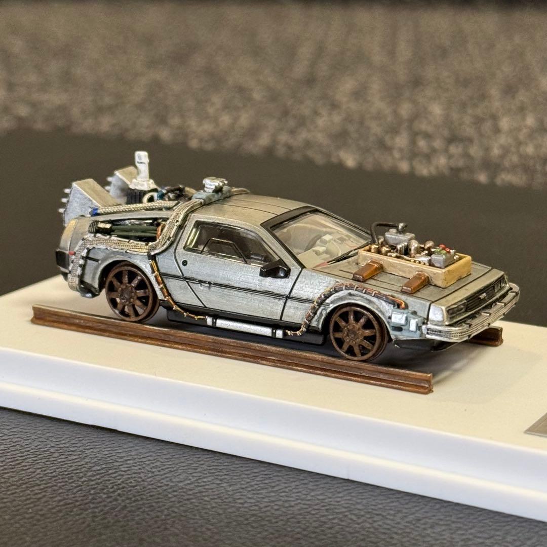 デロリアン カスタム品 1/64 MJモデル バックトゥザフューチャー レール