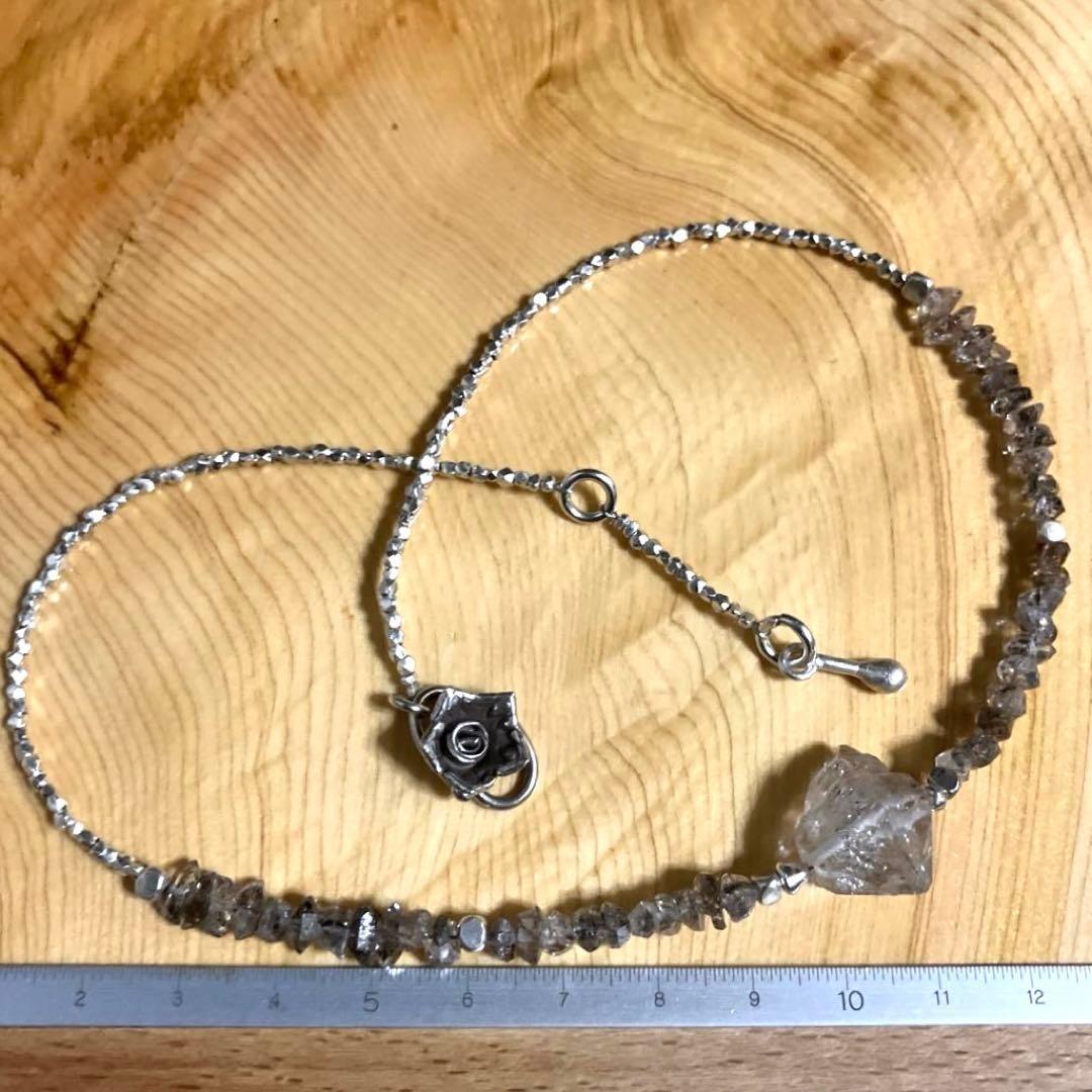 御専用パキスタン産オイルインクォーツとカレンシルバーのチョーカー&ピアスセット