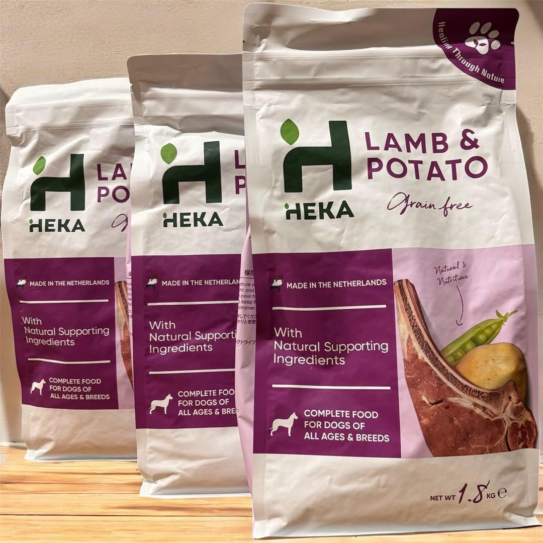 みぃ　HEKA ラム＆ポテト ドッグフード 1.8kg×3袋