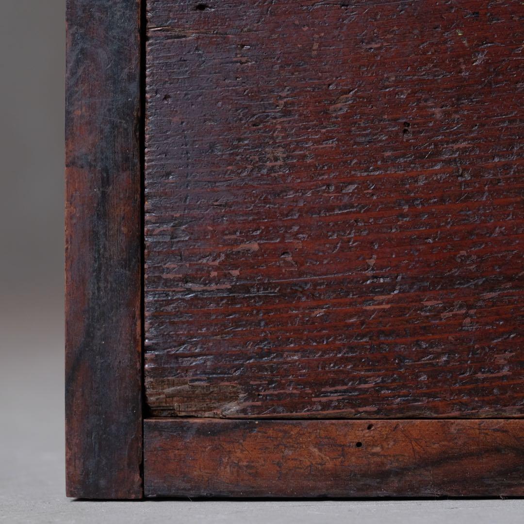 杉材 ２杯抽斗付き展示台　花台 置床 小引き出し ローボード 古家具 古道具