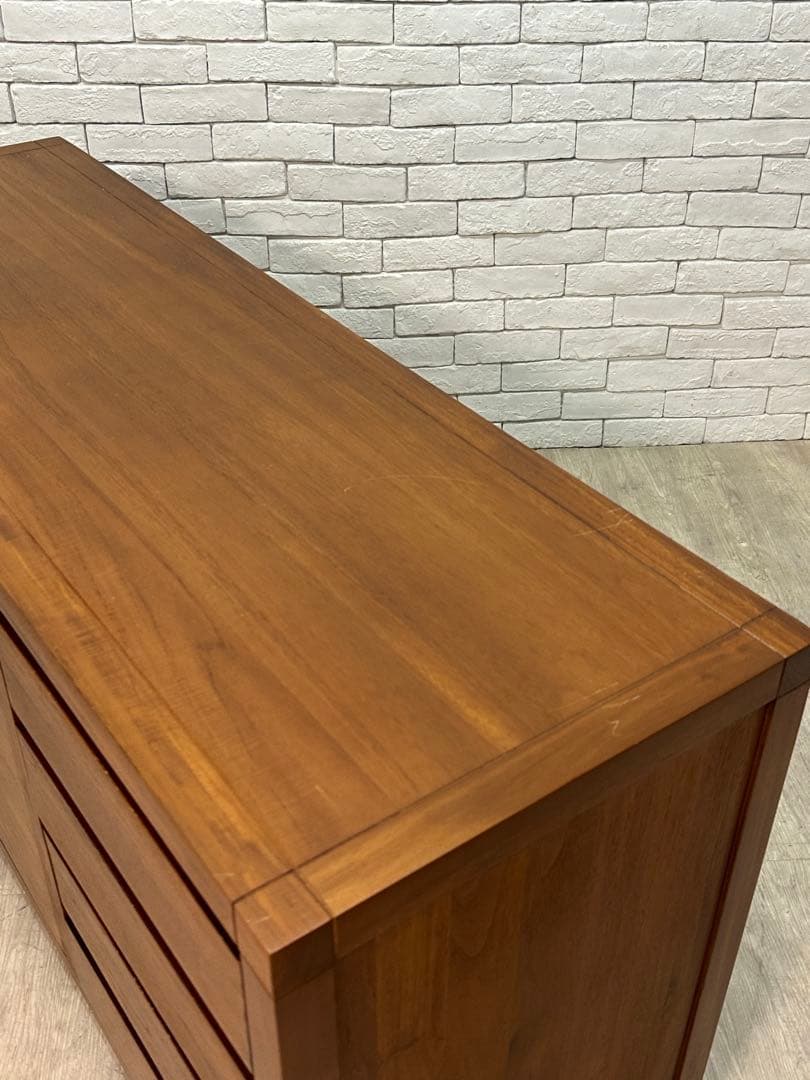 【東京都内23区配送無料】チーク材　サイドボード　キャビネット　チェスト　棚