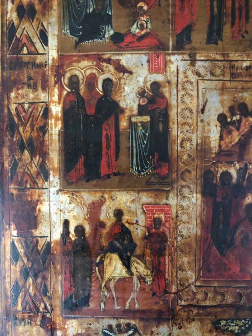 東欧イコン　本画　ラトビア　リガにて購入　キリスト教　宗教画