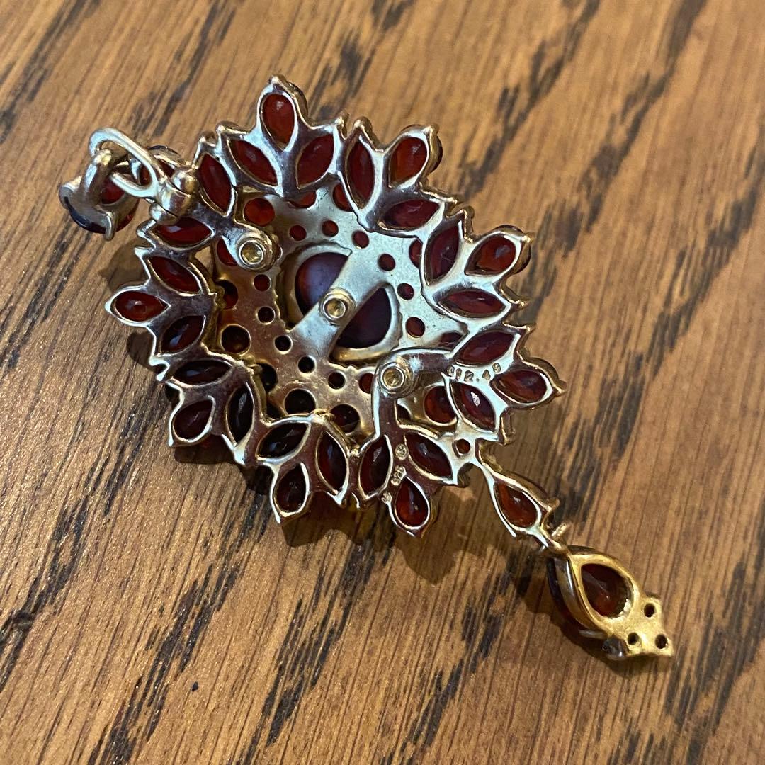 d*7様 碌山 ロクザン ガーネット ペンダントトップ SILVER925 ゴー