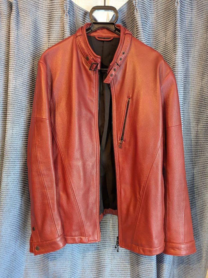 Nicole Club for Men 赤 レザー シングルライダースジャケット