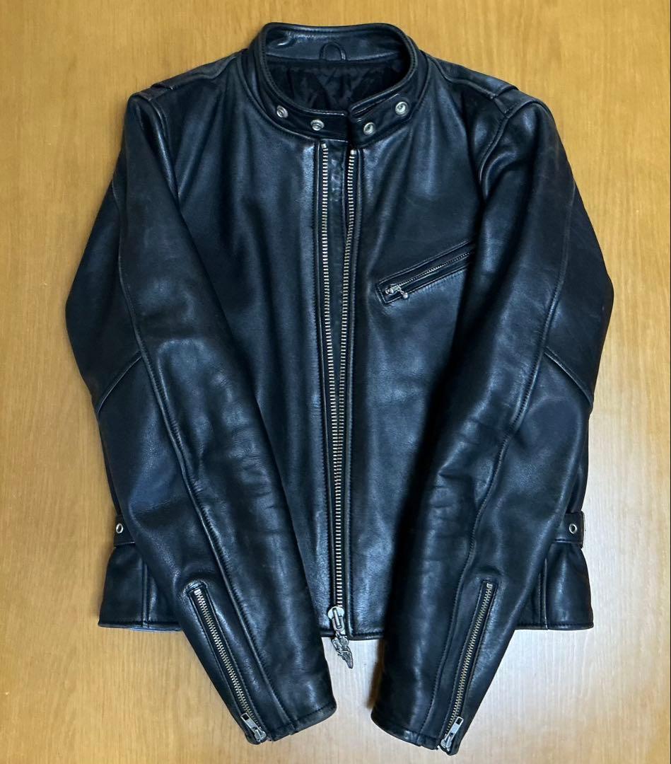 ブラックレザーシングルライダースジャケット　ハーレーダビッドソン