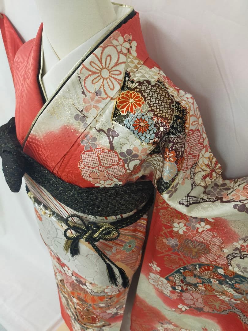 美品　正絹　京友禅　振袖3点セット