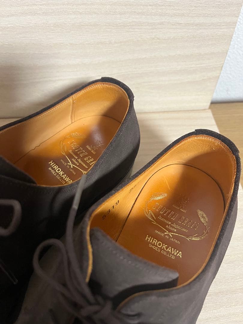 スコッチグレイン 5319ダークブラウン スウェードドレスシューズ 25.5cm