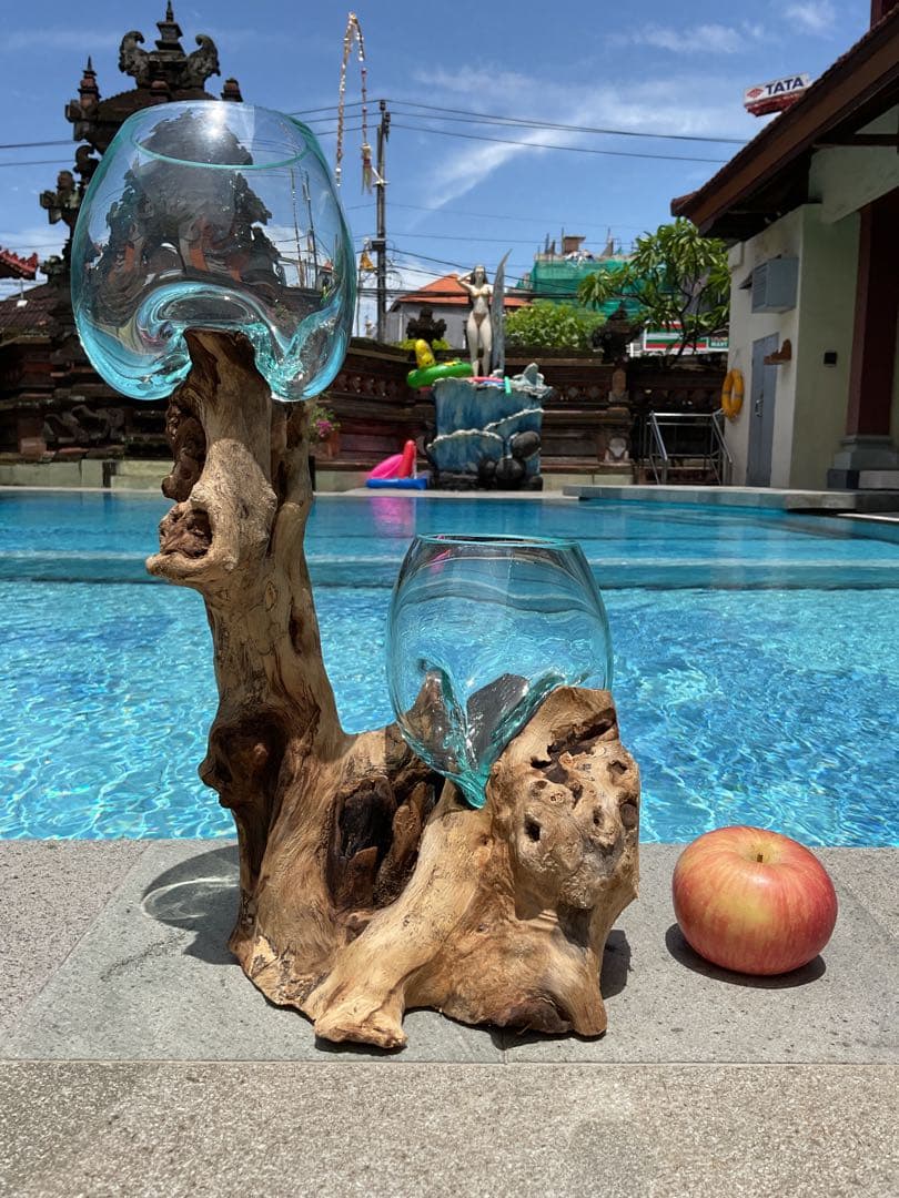 【新入荷】フィッシュボール(天然木ガラス水槽)Mサイズ2個口