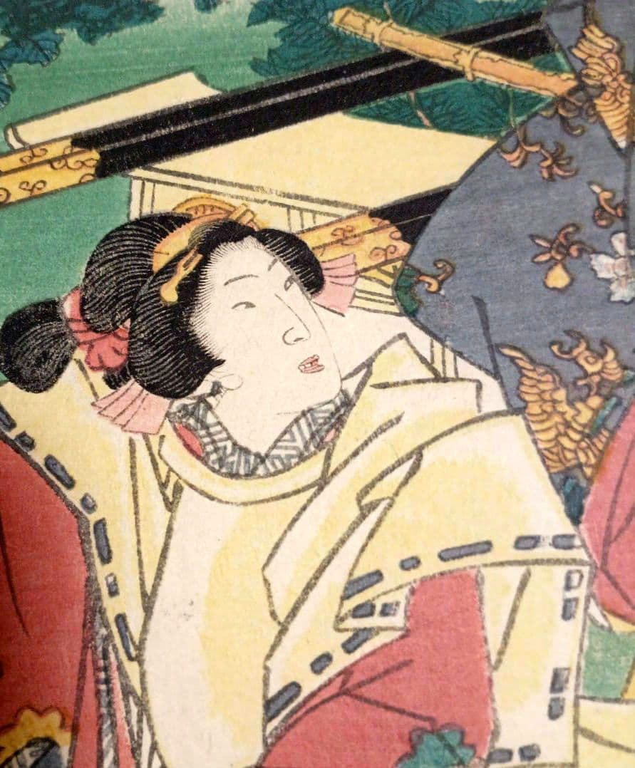 浮世絵版画、紫式部源氏かるた29番行幸、二代歌川国貞画、安政4年出版（1857)