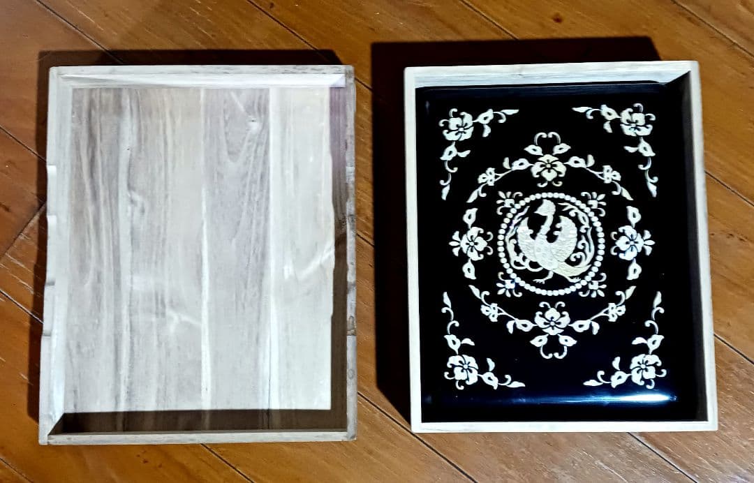 奈良漆器 正倉院文螺鈿硯箱 硯,水滴,唐墨2丁付 書道具