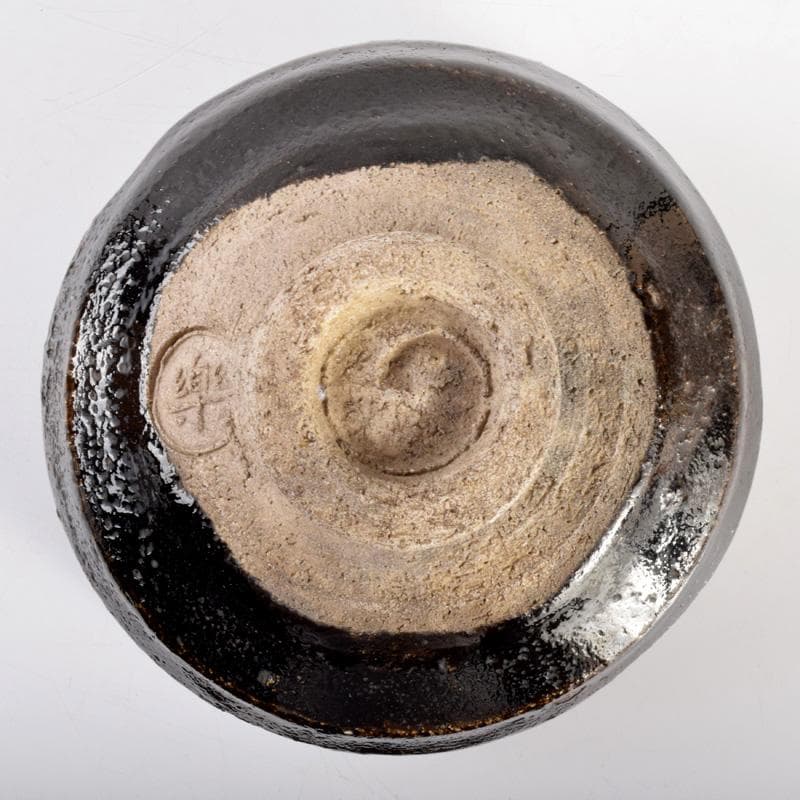 茶道具　楽吉左衛門　了入作　黒楽茶碗　共箱　D　R4987